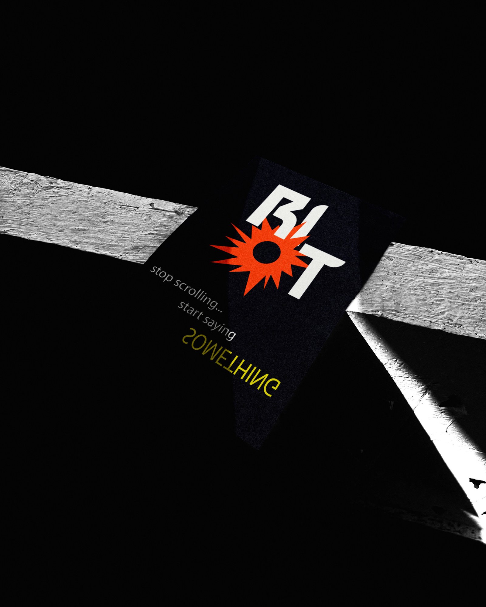 RIOT A4 poster on the ground