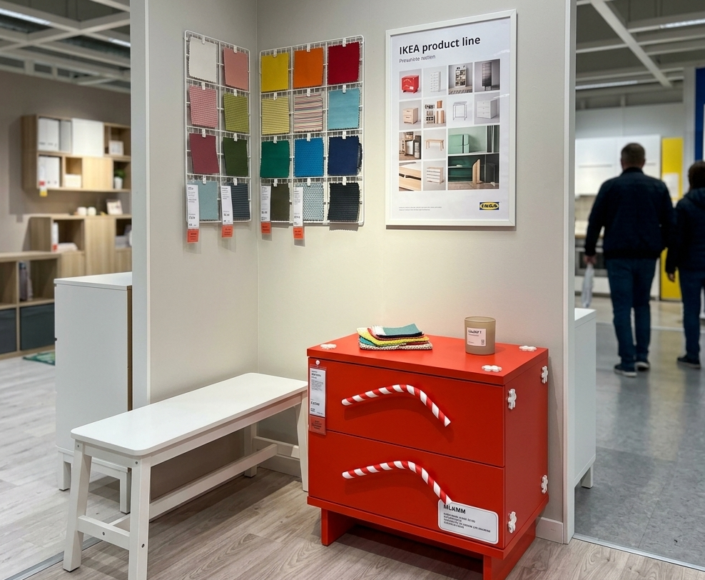 MALM x M***SHAKES on display at IKEA store